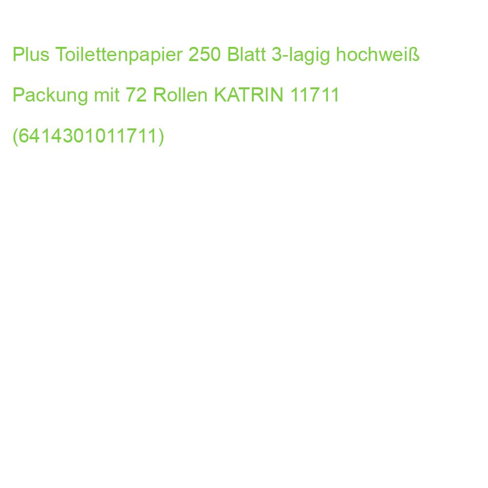 Plus Toilettenpapier 250 Blatt 3-lagig hochweiß Packung mit 72 Rollen KATRIN 11711 (6414301011711)