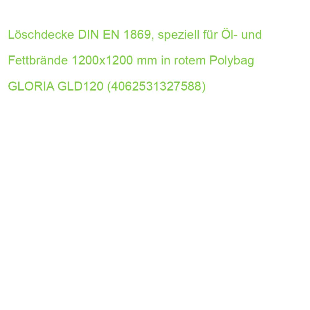 Löschdecke DIN EN 1869, speziell für Öl- und Fettbrände 1200x1200 mm in rotem Polybag NOFIRE 197720 (4062531327588)