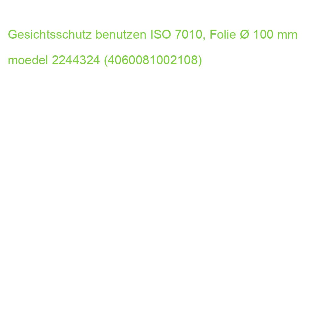 Gesichtsschutz benutzen ISO 7010, Folie  100 mm MOEDEL 51782 (4060081002108)