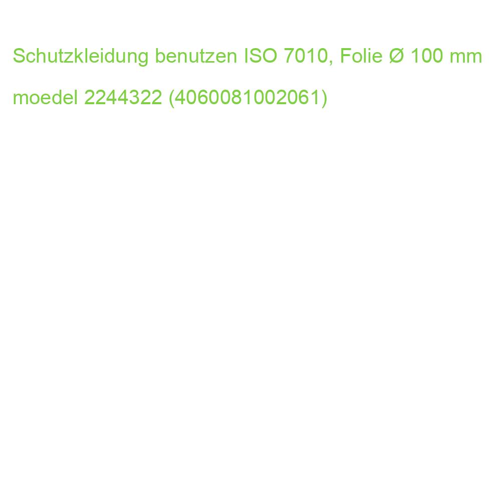 Schutzkleidung benutzen ISO 7010, Folie  100 mm MOEDEL 51778 (4060081002061)