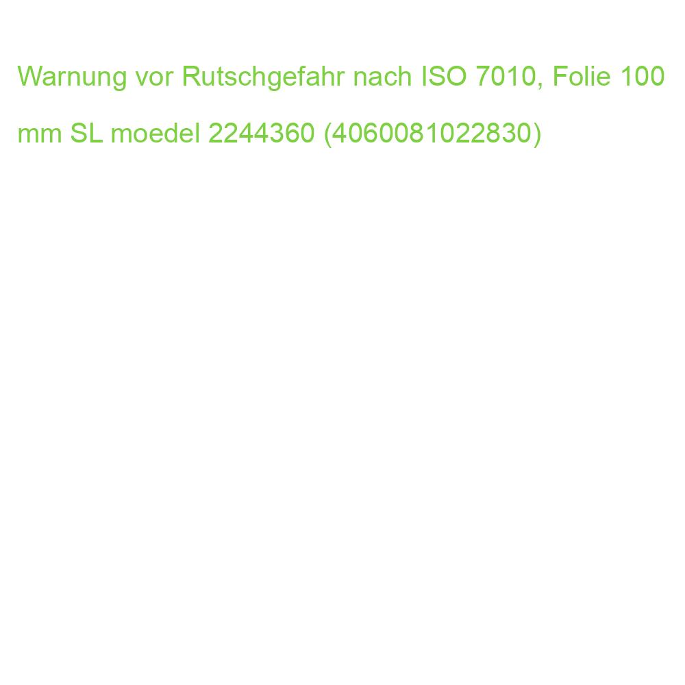 Warnung vor Rutschgefahr nach ISO 7010, Folie 100 mm SL MOEDEL 59673 (4060081022830)