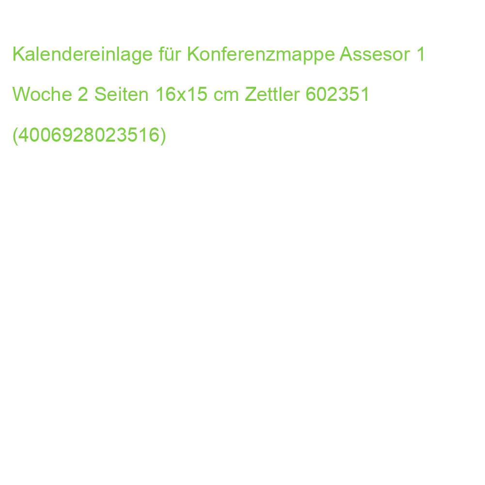 Kalendereinlage für Konferenzmappe Assesor 1 Woche 2 Seiten 16x15 cm ZETTLER 660119 (4069095001190)