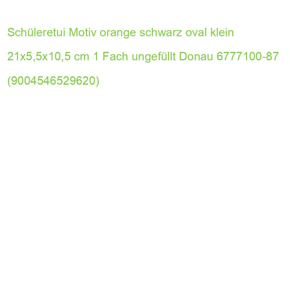 Schüleretui Motiv orange schwarz oval klein 21x5,5x10,5 cm 1 Fach ungefüllt Donau 6777100-87 (9004546529620)