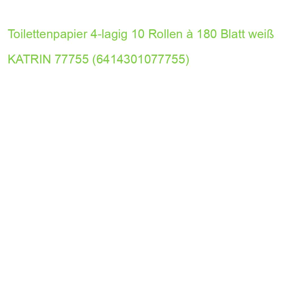 Toilettenpapier 4-lagig 10 Rollen a 180 Blatt weiß KATRIN 77755 (6414301077748)