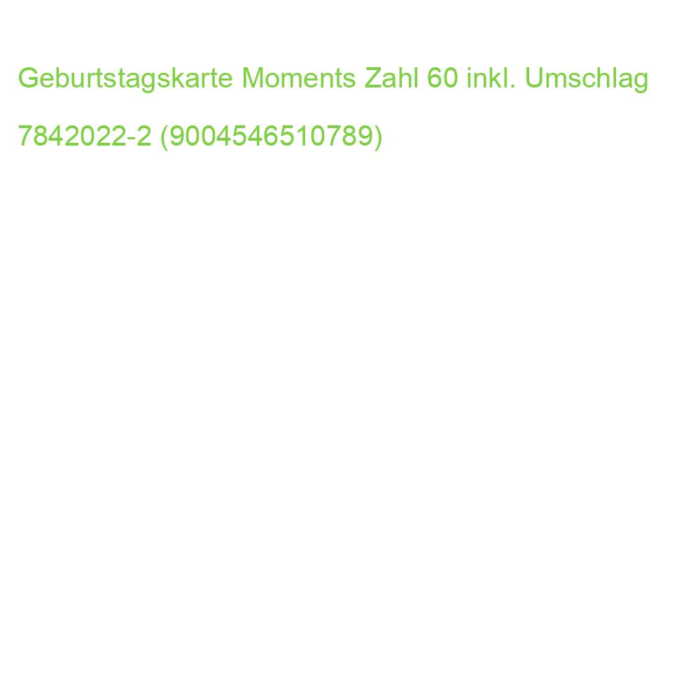 Geburtstagskarte Moments Zahl 60 inkl. Umschlag Perleberg 7842022-2 (9004546510789)