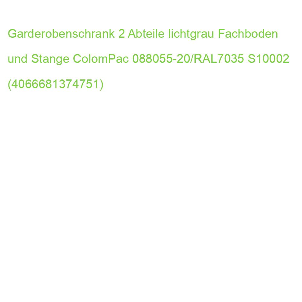Garderobenschrank 2 Abteile lichtgrau Fachboden und Stange ColomPac 088055-20/RAL7035 S10002 (4066681374751)