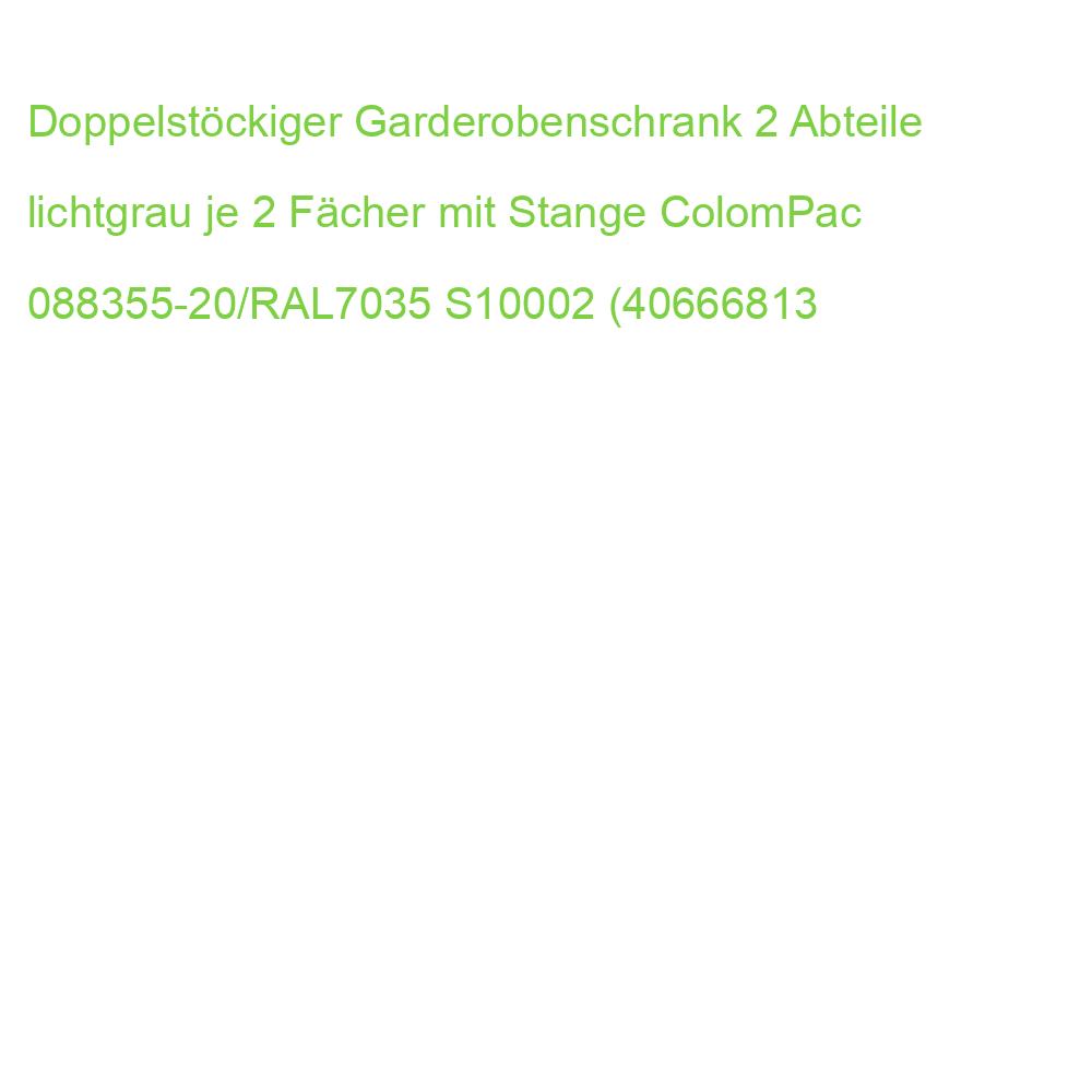 Doppelstöckiger Garderobenschrank 2 Abteile lichtgrau je 2 Fächer mit Stange ColomPac 088355-20/RAL7035 S10002 (40666813