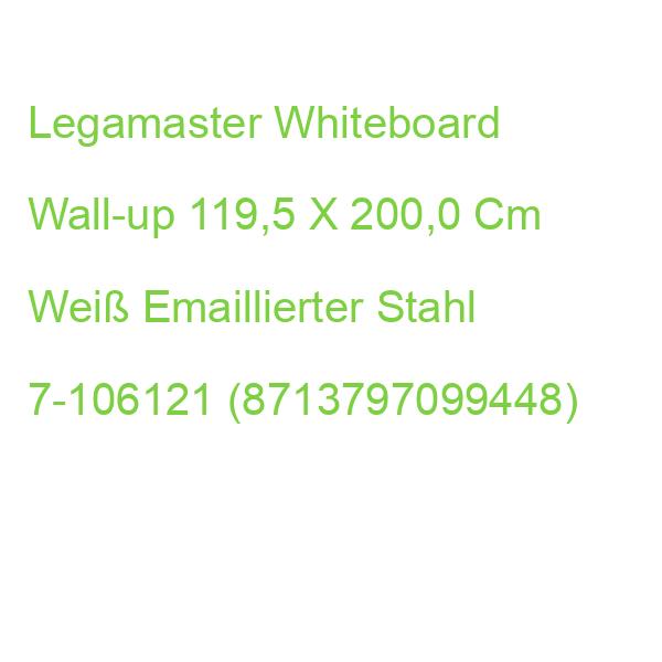 Legamaster Whiteboard Wall-up 119,5 X 200,0 Cm Weiß Emaillierter Stahl 7-106121 (8713797108461)