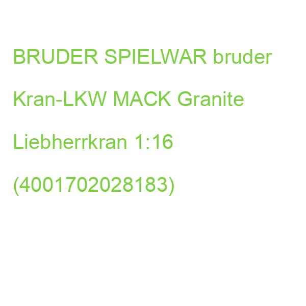 bruder Kran-LKW MACK Granite Liebherrkran gelb 1:16