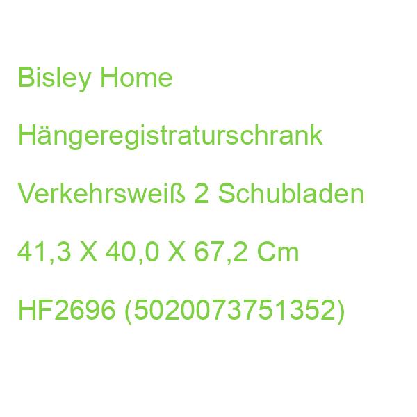 Bisley Home Hängeregistraturschrank Verkehrsweiß 2 Schubladen 41,3 X 40,0 X 67,2 Cm HF2696 (5020073751352)