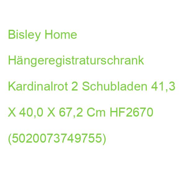 Bisley Home Hängeregistraturschrank Kardinalrot 2 Schubladen 41,3 X 40,0 X 67,2 Cm HF2670 (5020073749755)