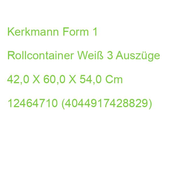Kerkmann Form 1 Rollcontainer Weiß 3 Auszüge 42,0 X 60,0 X 54,0 Cm 12464710 (4044917428829)