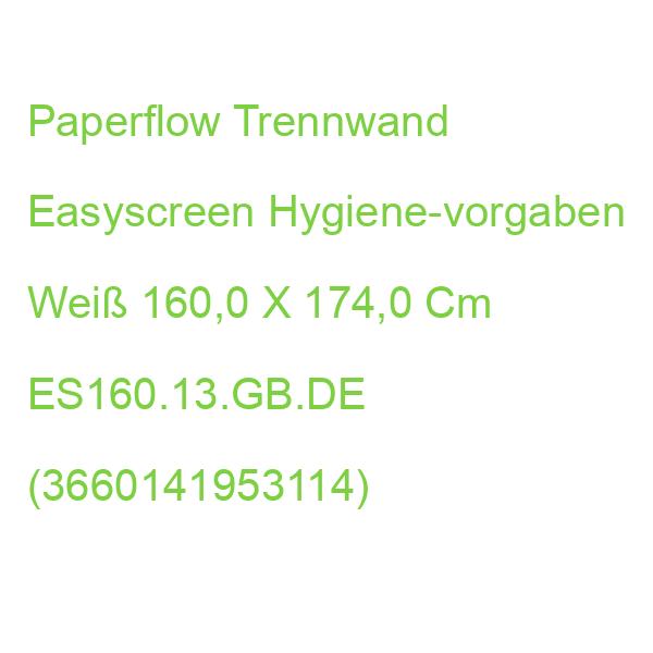Paperflow Trennwand Easyscreen, Hygiene-vorgaben Weiß 160,0 X 174,0 Cm ES160.13.GB.DE (3660141953114)