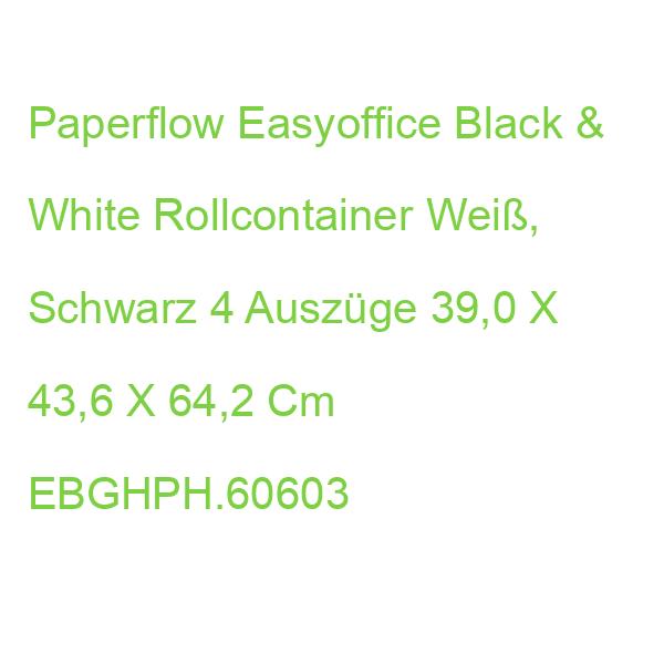 Paperflow Easybox Black & White Rollcontainer Weiß, Schwarz 4 Auszüge 39,0 X 43,6 X 64,2 Cm EBGHPH.60603