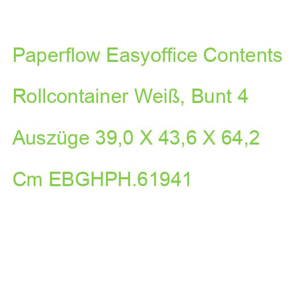 Paperflow Easybox Contents Rollcontainer Weiß, Bunt 4 Auszüge 39,0 X 43,6 X 64,2 Cm EBGHPH.61941