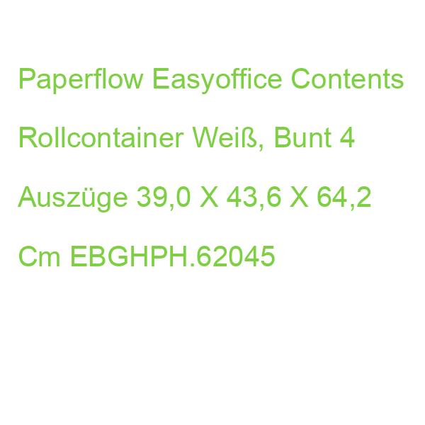 Paperflow Easybox Contents Rollcontainer Weiß, Bunt 4 Auszüge 39,0 X 43,6 X 64,2 Cm EBGHPH.62045