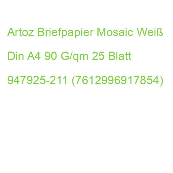 Artoz Briefpapier Mosaic Weiß Din A4 90 G/qm 25 Blatt 947925-211 (7612996917854)
