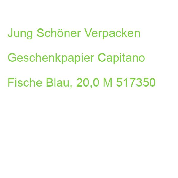 Jung Schöner Verpacken Geschenkpapier Capitano Fische Blau, 20,0 M 517350