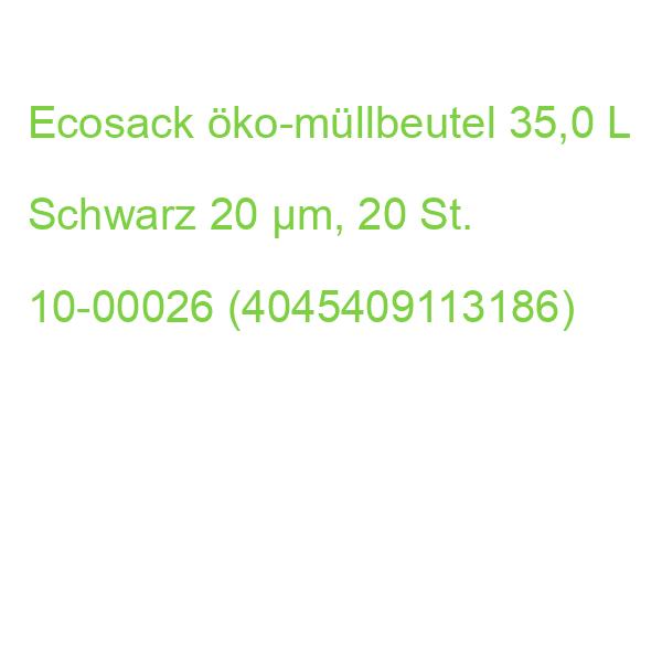 Ecosack öko-müllbeutel 35,0 L Schwarz 20 µm, 20 St. 10-00026 (4045409113186)