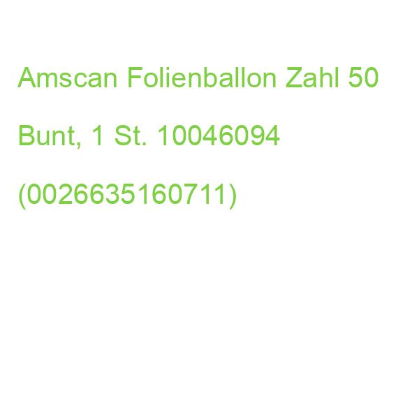 Amscan Folienballon Zahl 50 Bunt, 1 St. 10046094 (0026635160711)
