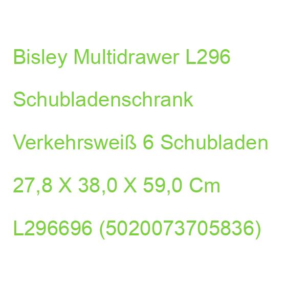 Bisley Multidrawer L296 Schubladenschrank Verkehrsweiß 6 Schubladen 27,8 X 38,0 X 59,0 Cm L296696 (5020073705836)