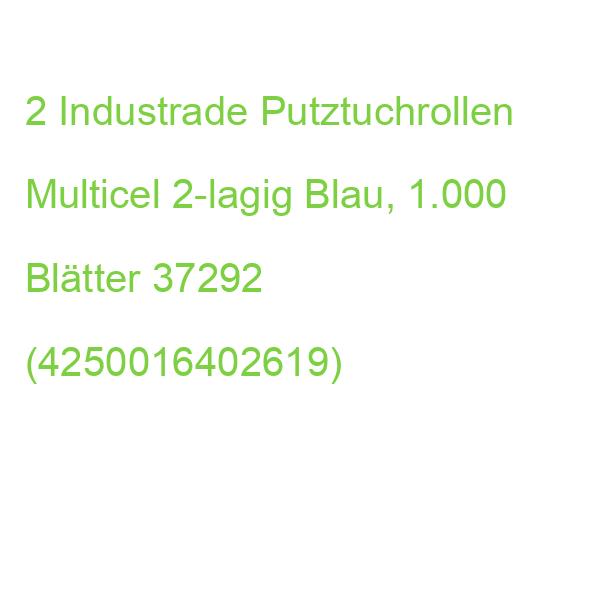 2 Industrade Putztuchrollen Multicel 2-lagig Blau, 1.000 Blätter 37292 (4250016402619)