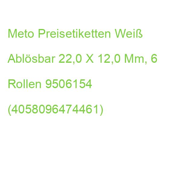 Meto Preisetiketten Weiß Ablösbar 22,0 X 12,0 Mm, 6 Rollen 9506154 (4058096474461)