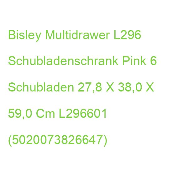 Bisley Multidrawer L296 Schubladenschrank Pink 6 Schubladen 27,8 X 38,0 X 59,0 Cm L296601 (5020073826647)