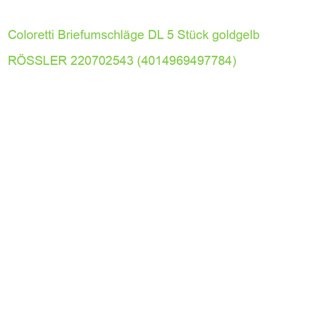 Coloretti Briefumschläge DL 5 Stück goldgelb RÖSSLER 220702543 (4014969497784)