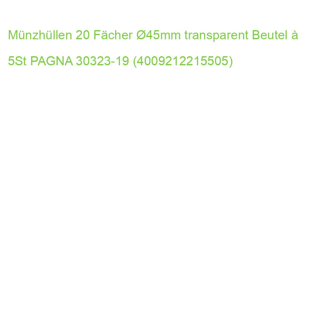 Münzhüllen 20 Fächer 45mm transparent Beutel a 5St PAGNA 30323-19 (4009212215505)