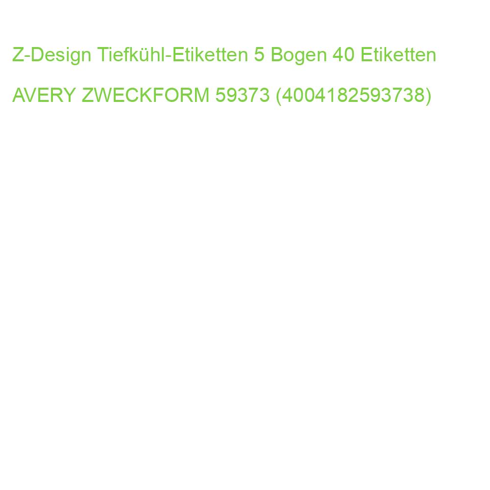 Z-Design Tiefkühl-Etiketten 5 Bogen 40 Etiketten AVERY ZWECKFORM 59373 (4004182593738)