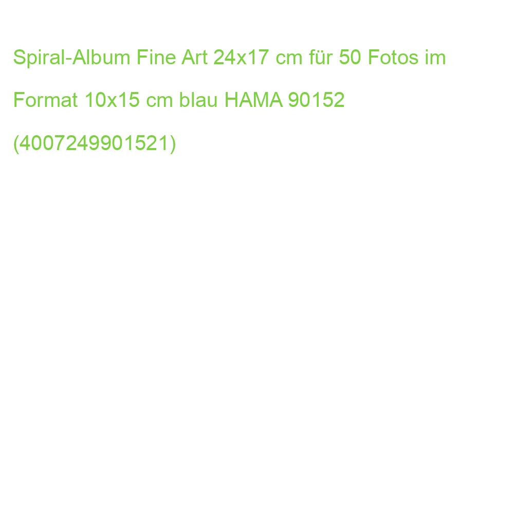 Spiral-Album Fine Art 24x17 cm für 50 Fotos im Format 10x15 cm blau HAMA 90152 (4007249901521)