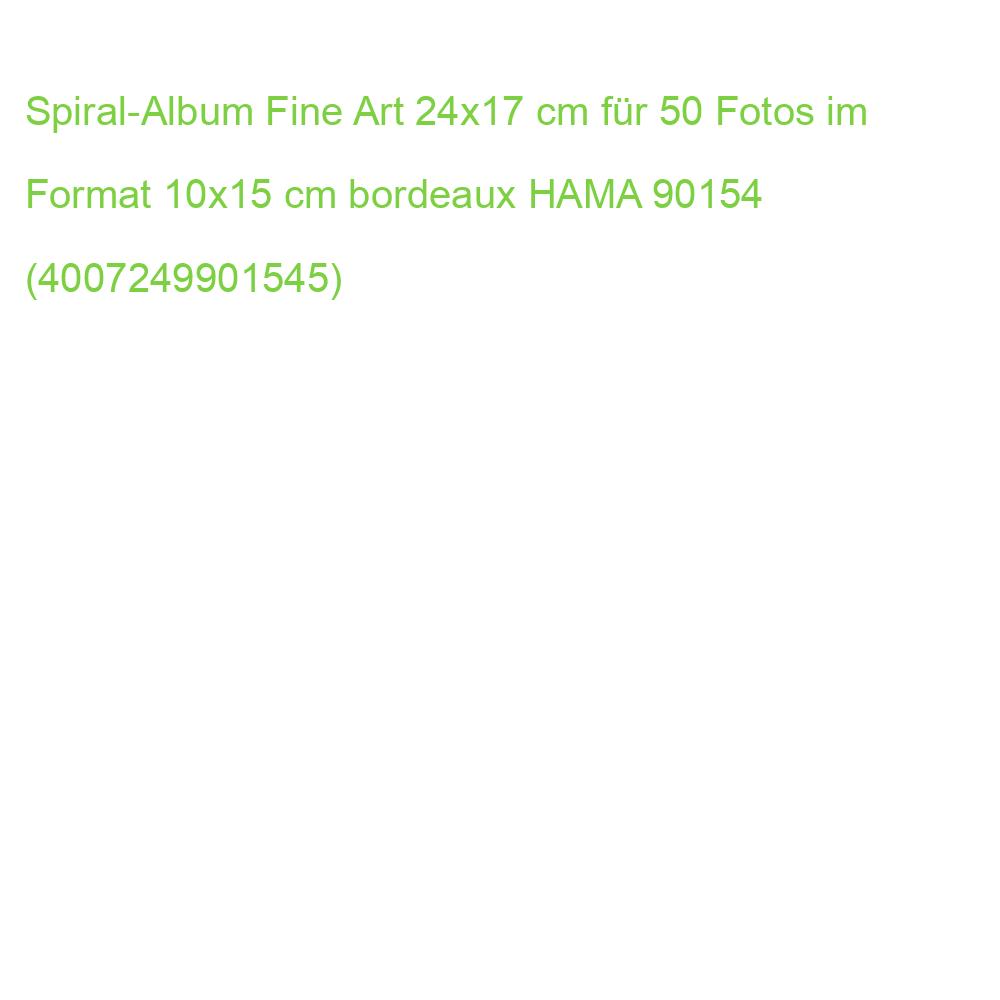 Spiral-Album Fine Art 24x17 cm für 50 Fotos im Format 10x15 cm bordeaux HAMA 90154 (4007249901545)