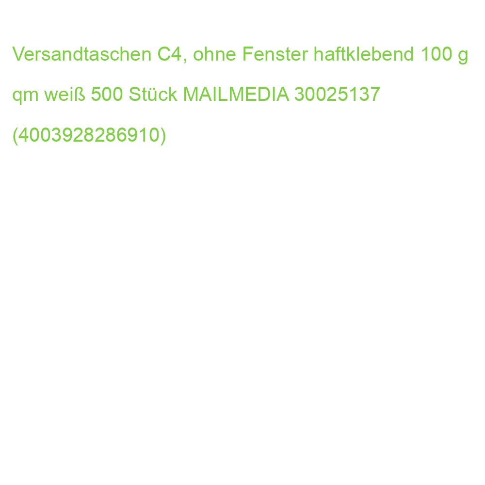 Versandtaschen C4, ohne Fenster haftklebend 100 g qm weiß 500 Stück MAILMEDIA 30025137 (4003928286910)