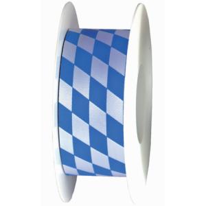 Zier Acetatband 40 mmx25 m Raute weiß blau GOLDINA 847240870025 (4008953039821)