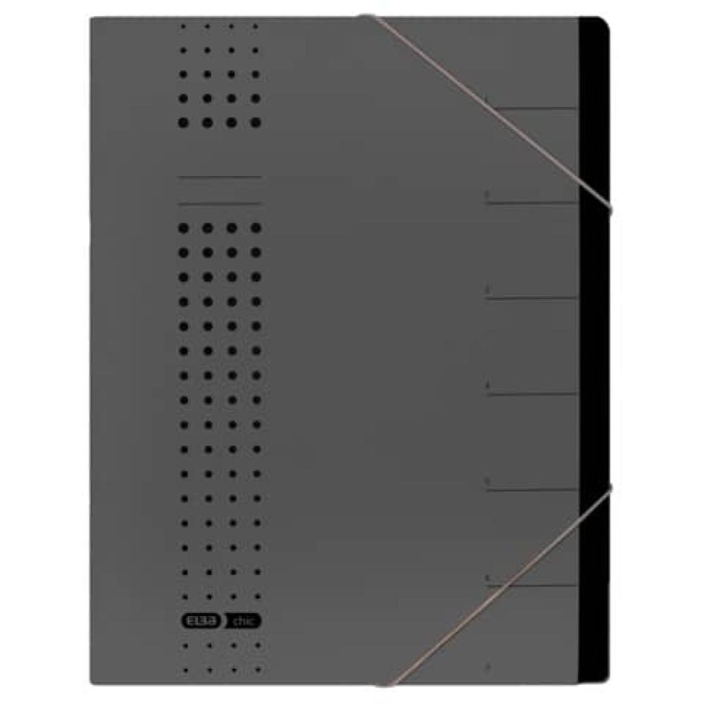Ordnungsmappe chic 7 Fächer A4, Karton (RC) 450 g qm anthrazit ELBA 400001999 (4002030047709)