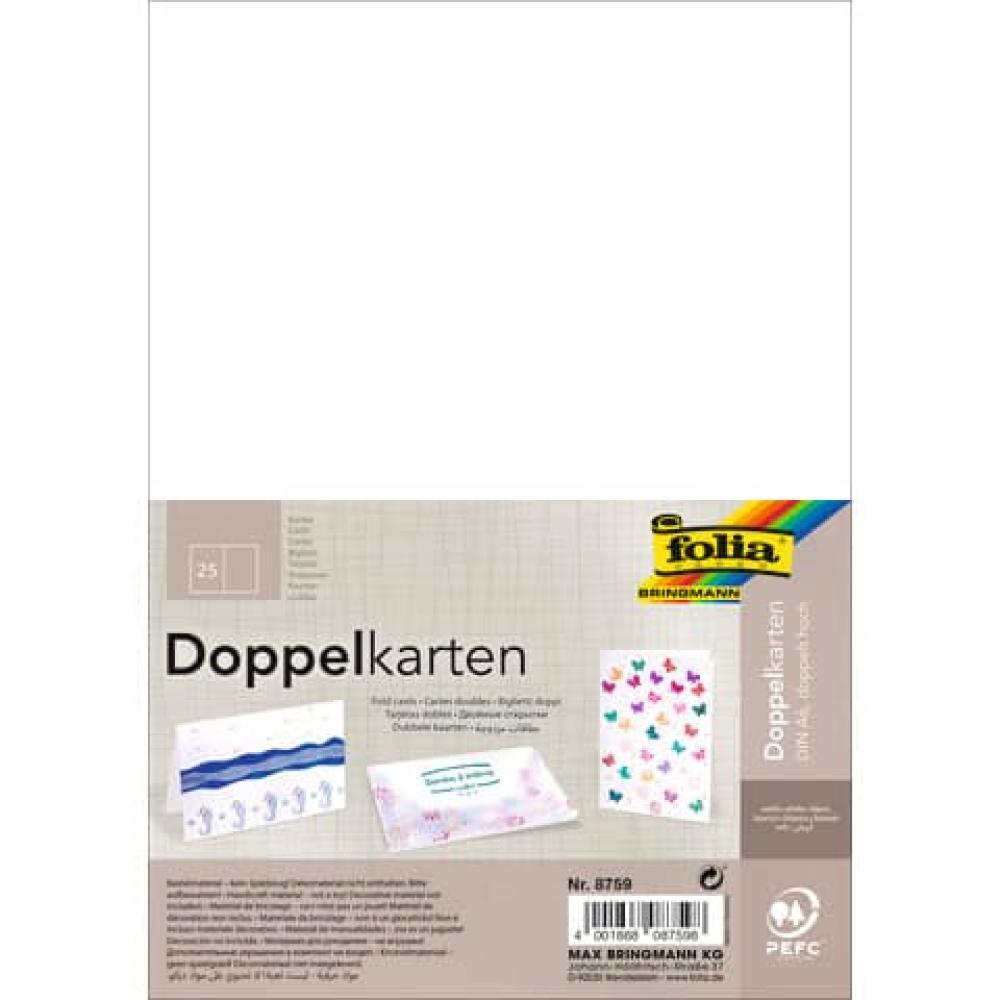 Briefkarte A6 hoch 190 g qm weiß doppelt 25 Stück FOLIA 8759 (4001868087598)