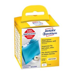 Rollen-Etiketten 12x50 mm weiß permanent 220 Etiketten AVERY ZWECKFORM AS0722460 (4004182617137)