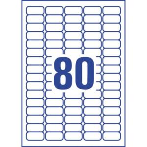 Papier-Etiketten A4, 1.600 Stück 35,6x16,9 mm stark haftend weiß AVERY ZWECKFORM L7872-20 (4004182070048)