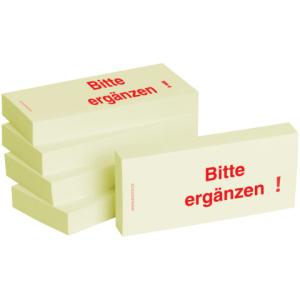 Haftnotizen Bitte ergänzen 75x35 mm 5x 100 Blatt BIZSTIX 1301010160 (4260184863600)