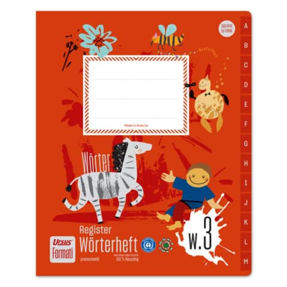 Wörterheft Register Quart W.3 40 Blatt 80g qm 6 6 6mm liniert+1 MST URSUS 060551053 (9002244817179)