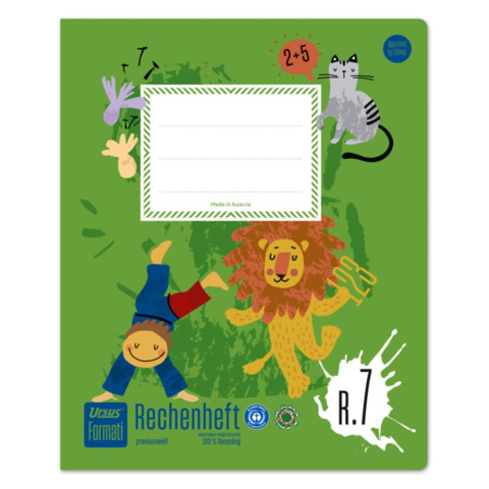 Rechenheft Quart R.7 20 Blatt 80g qm 15x20mm kariert URSUS R7 (9002244840078)