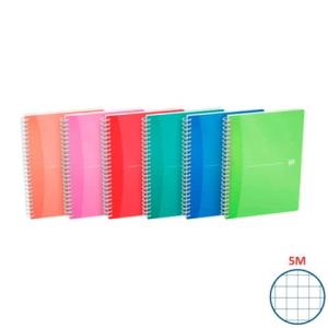 Office My Colours A5, kariert Kopfleiste Doppelrand Spiralbuch 90 Blatt sortiert OXFORD 100102483 (3020120029337)