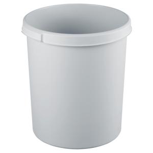 Papierkorb KLASSIK 30 Liter rund 2 Griffmulden extra stabil lichtgrau HAN 1834-11 (4012473183308)