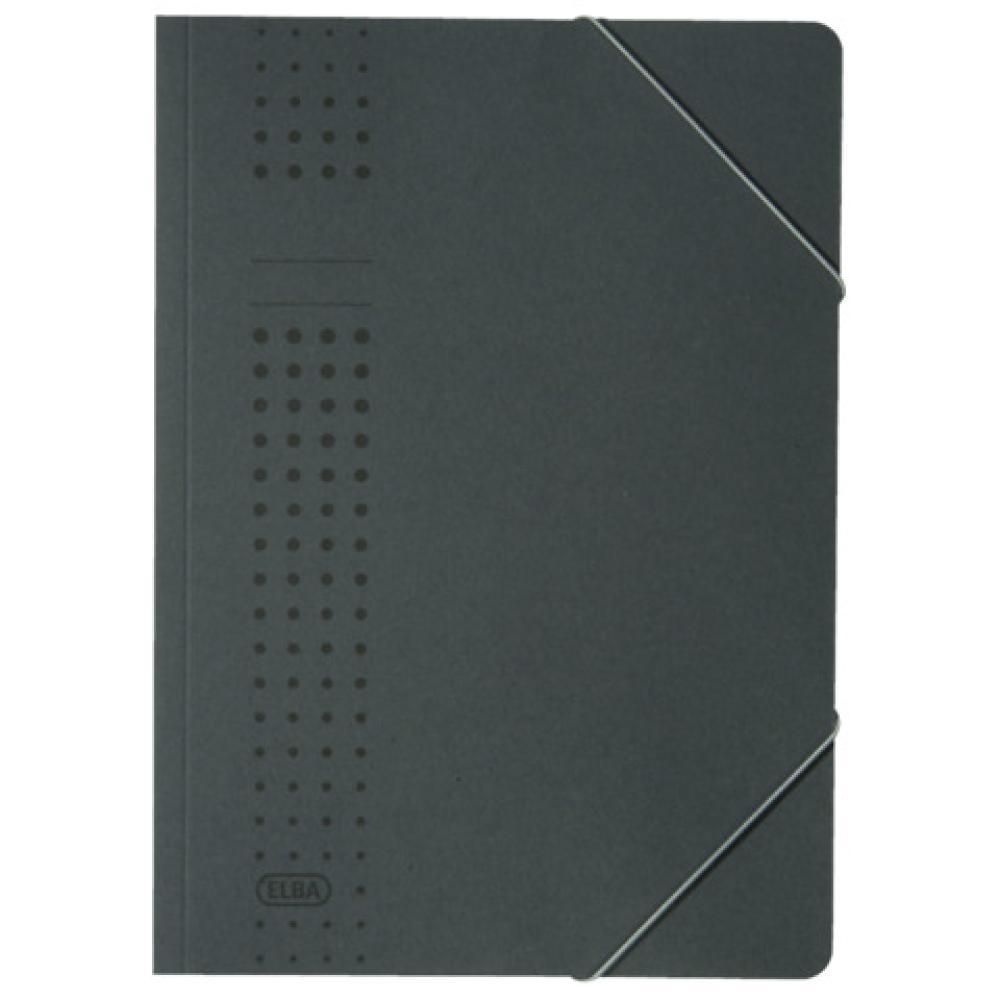 Eckspanner chic A4, für ca. 150 DIN A4-Blätter mit Eckspannergummi aus 320 g m² Karton (RC) anthrazit ELBA 400010101 (40