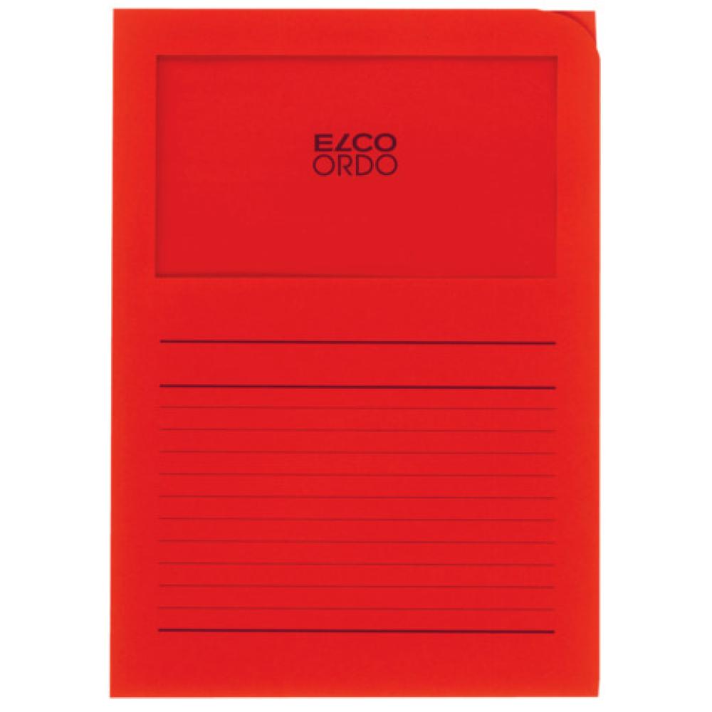Sichtmappen Ordo classico rot 120g 100 Stück Sichtfenster und Linien ELCO 29489.92 (7610425981001)