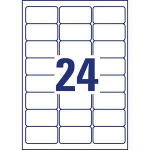 Wetterfeste Etiketten (A4, 480 Stück ablösbar 33,9x63,5 mm) 20 Blatt weiß AVERY ZWECKFORM L4773REV-20 (4004182067529)