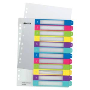 Leitz Ordnerregister Wow Vollformat, überbreite 1-12 Farbig 12-teilig, 1 Satz 12440000 (4002432100323)