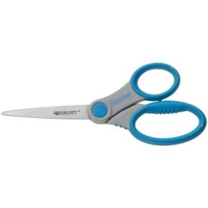 Schere Microban Softgrip rostfrei asymmetrisch grau blau 18 cm WESTCOTT E-30770 00 (4027521307704)