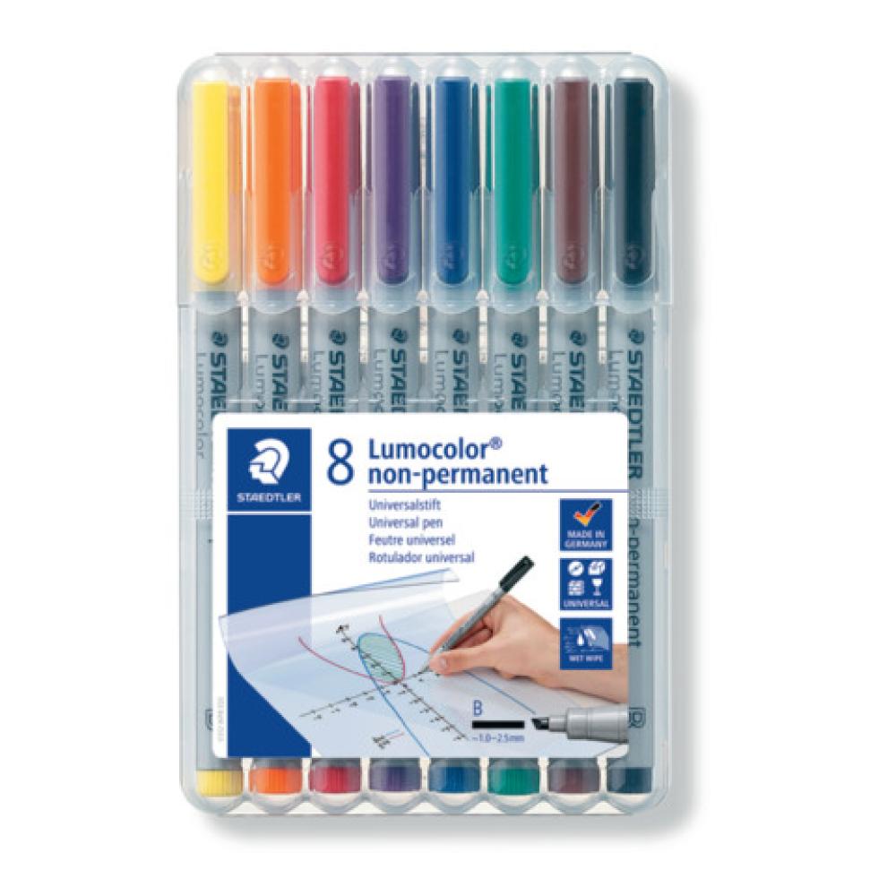 Feinschreiber Universalstift Lumocolor non-permanent B 8 Farben STAEDTLER 312 WP8 (4007817323403)